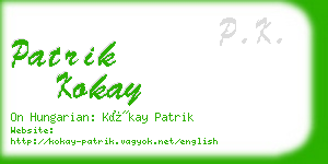 patrik kokay business card